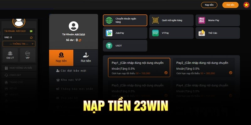 Nạp tiền 23win